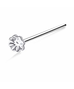 Flower Silver Straight Nose Stud NSKA-722